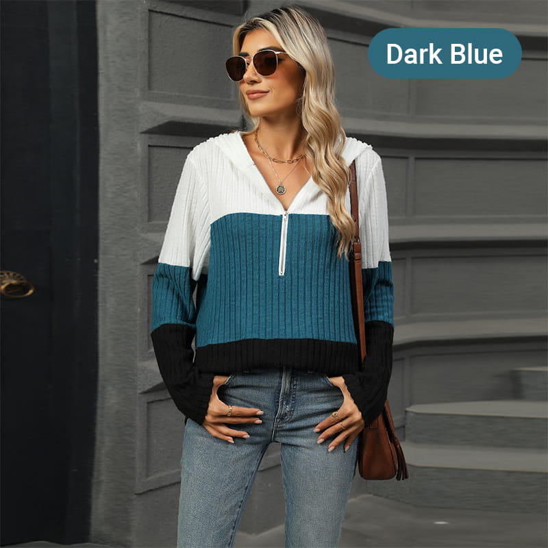 ✨Hot Sale 41% OFF✨Women's Color Block Hooded Sweater