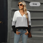✨Hot Sale 41% OFF✨Women's Color Block Hooded Sweater