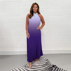 ⏰ Last Flash Sale! 💃 The gradient pleated halterneck dress ✨ is full of romantic atmosphere