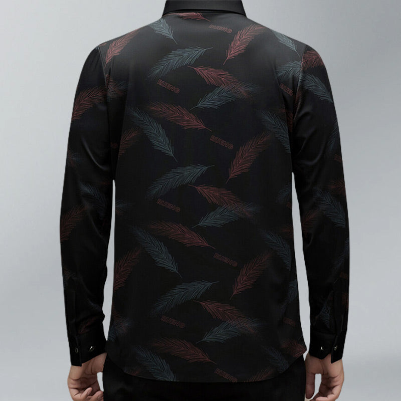 🔥Men's Business Casual Printed Long-Sleeved Shirt