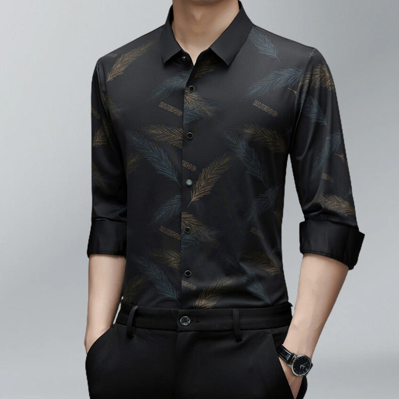 🔥Men's Business Casual Printed Long-Sleeved Shirt