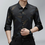 🔥Men's Business Casual Printed Long-Sleeved Shirt