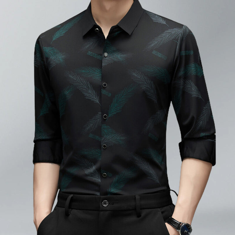 🔥Men's Business Casual Printed Long-Sleeved Shirt