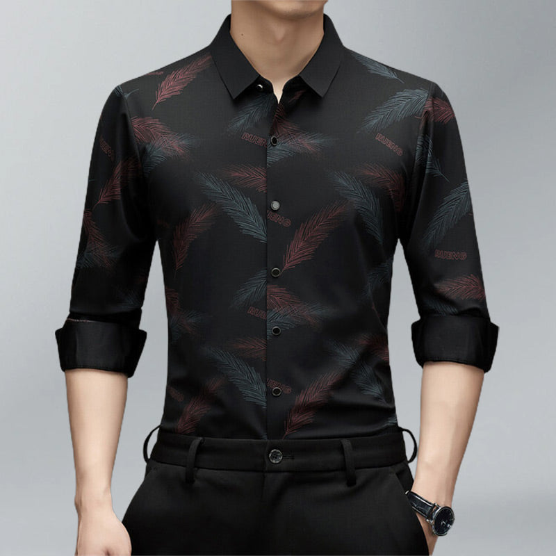 🔥Men's Business Casual Printed Long-Sleeved Shirt