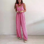 🔥 Refuse to dress anxiously! Striped loose jumpsuit|A set of Fengshen ✨ sale
