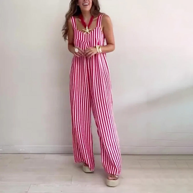 🔥 Refuse to dress anxiously! Striped loose jumpsuit|A set of Fengshen ✨ sale