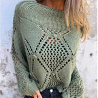 🔥HOT SALE🔥Hollow-out Knitted Round Neck Sweater