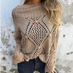 🔥HOT SALE🔥Hollow-out Knitted Round Neck Sweater