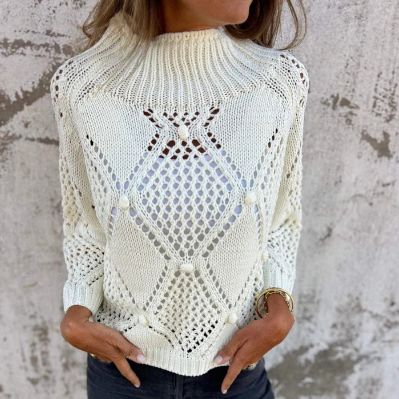 🔥HOT SALE🔥Hollow-out Knitted Round Neck Sweater
