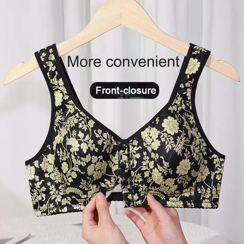 6pcs Fashionable Printed Front-closure U-back Bra for Women