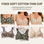 6pcs Fashionable Printed Front-closure U-back Bra for Women