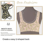 6pcs Fashionable Printed Front-closure U-back Bra for Women