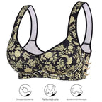 6pcs Fashionable Printed Front-closure U-back Bra for Women