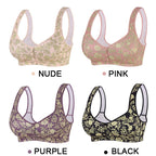 6pcs Fashionable Printed Front-closure U-back Bra for Women