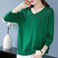 🎅Christmas Pre-sale🥰Women’s Vintage V-neck Beaded Pullover Shirt