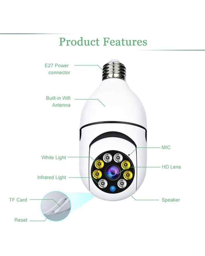 🔥2024  Hot Sale 50% off🔥Wireless Wifi Light Bulb Camera Security Camera