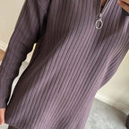 ✨New Arrival✨Women's Cozy Ribbed Knit Two-Piece Set with Slit-Leg Pants💕