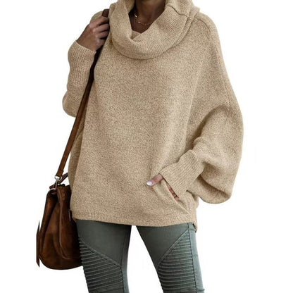 🍂Autumn Warm Turtleneck Sweater 50% OFF 🍂Women's Batwing Cowl Neck Sweater with Pocket