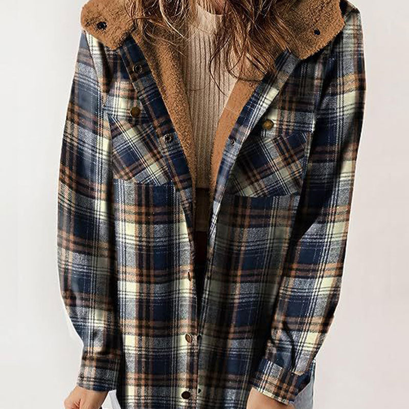 Autumn and Winter Series 54% OFF❄️Women's Winter Trendy Plaid Hooded Jacket💖