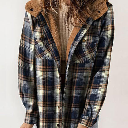 Autumn and Winter Series 54% OFF❄️Women's Winter Trendy Plaid Hooded Jacket💖