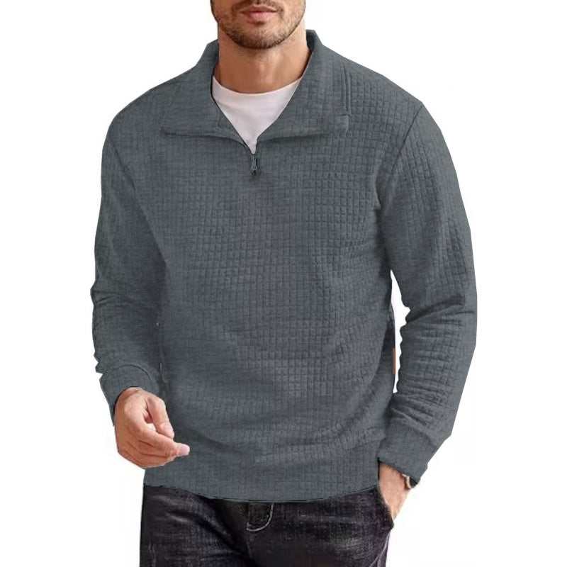 Men's Long Sleeve Quarter Zip Pullover Sweater