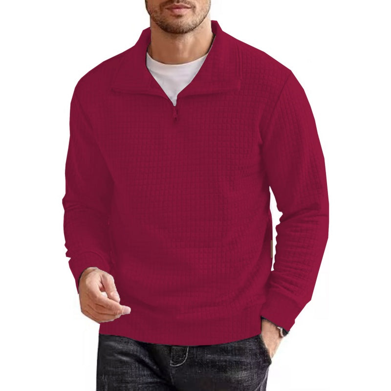 Men's Long Sleeve Quarter Zip Pullover Sweater