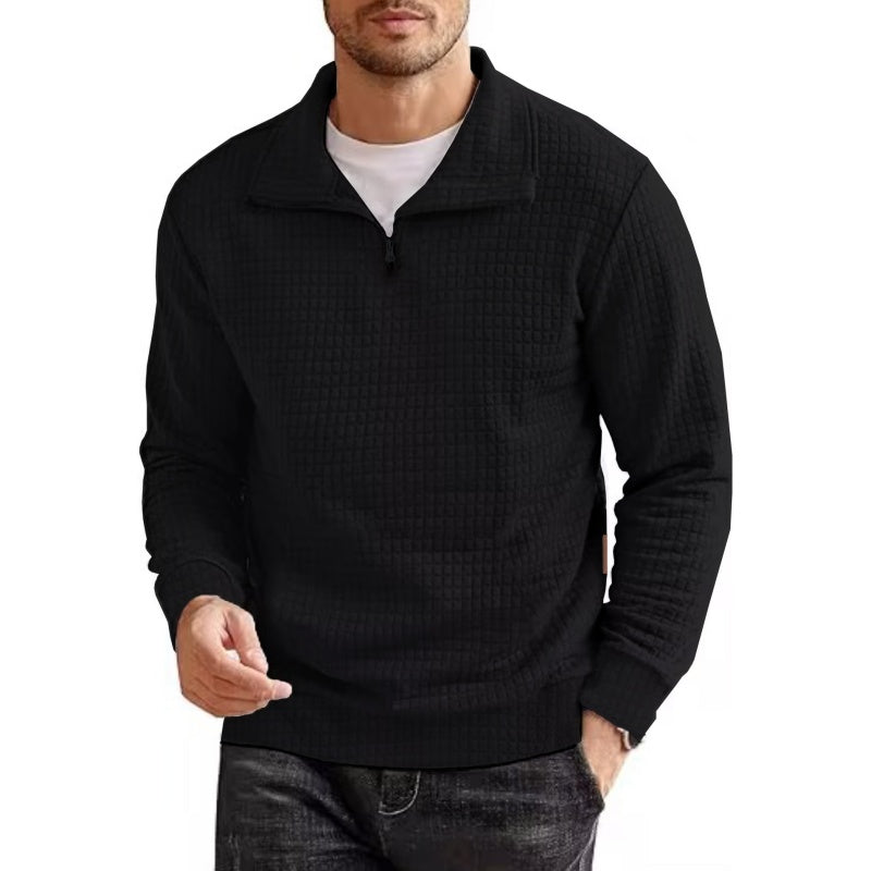 Men's Long Sleeve Quarter Zip Pullover Sweater