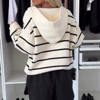 🍂Fall Specials🍂Women's Striped Button Down Hooded Coat