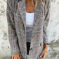 🔥65% Off Hot Sale🔥 Women's Fall Slim Plaid Suit – Lapel Collar + Unique Plaid, Stand Out in Street & Dates ✨