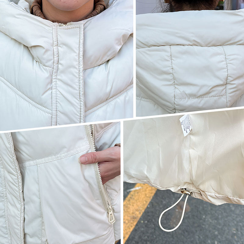 Women's Thickened Medium-Length Hooded Vest