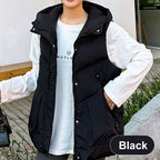 Women's Thickened Medium-Length Hooded Vest