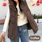 Women's Thickened Medium-Length Hooded Vest