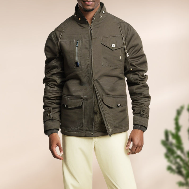 winter hooded cargo jacket