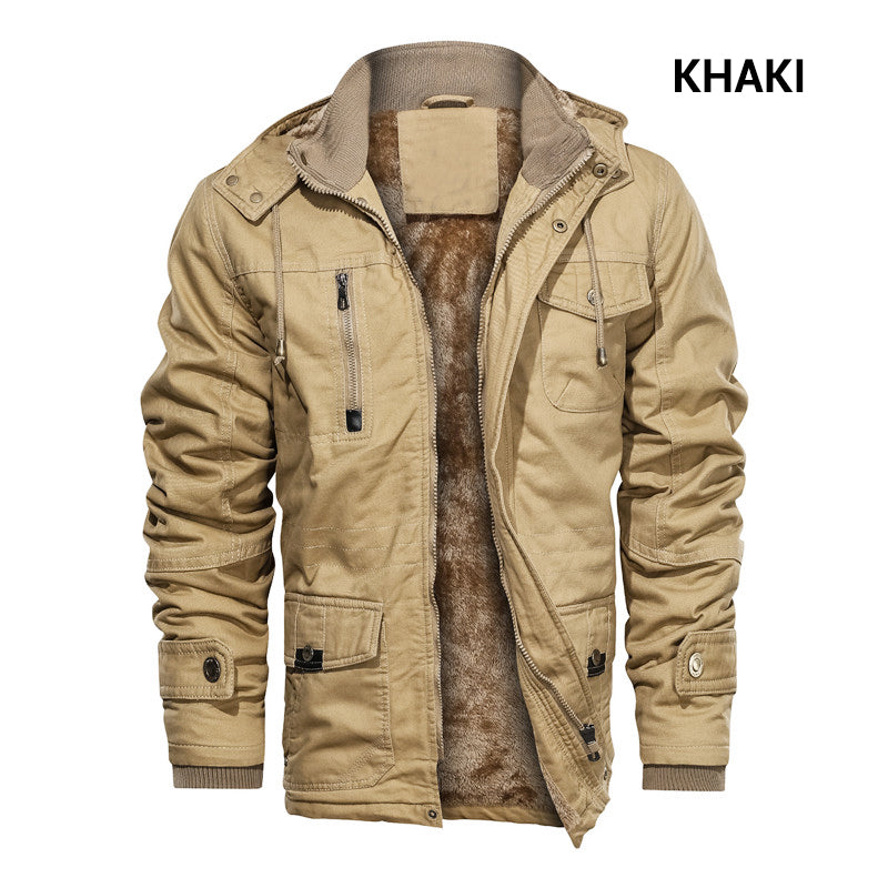 winter hooded cargo jacket