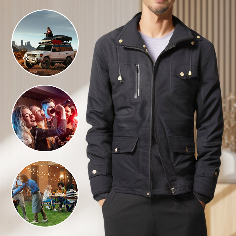 winter hooded cargo jacket