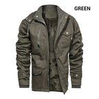 winter hooded cargo jacket