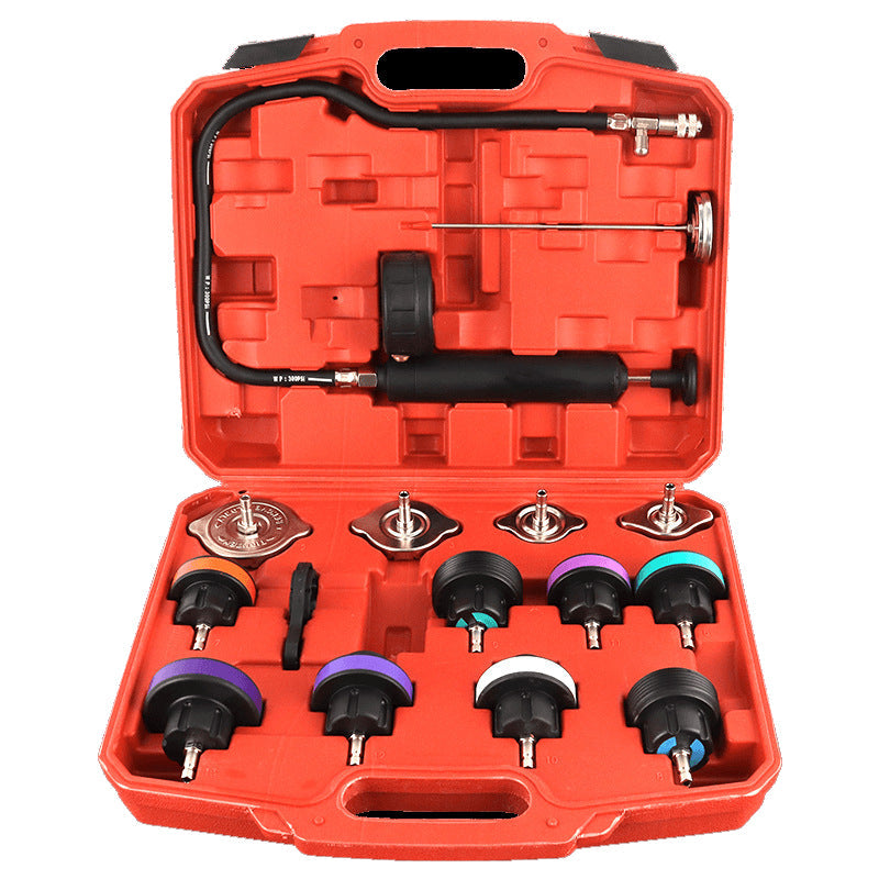 🚗 15 Pcs Radiator Leak Tester Kit｜Pro Pressure Test, No Missed Leaks 💧