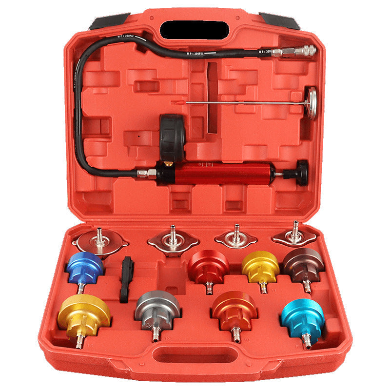 🚗 15 Pcs Radiator Leak Tester Kit｜Pro Pressure Test, No Missed Leaks 💧