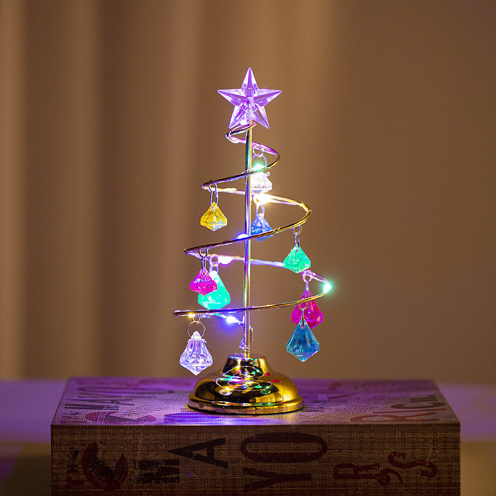 LED String Crystal Christmas Tree Table Lamp