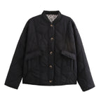 Women's Fashion Warm Button Down Cropped Jacket