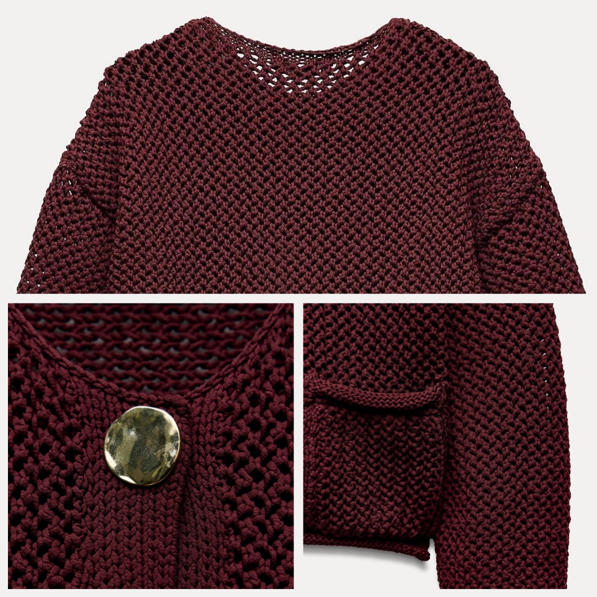 🎅Xmas Sales - 50% OFF🎄Women's Fashion Cut-Out Knitted Cardigan