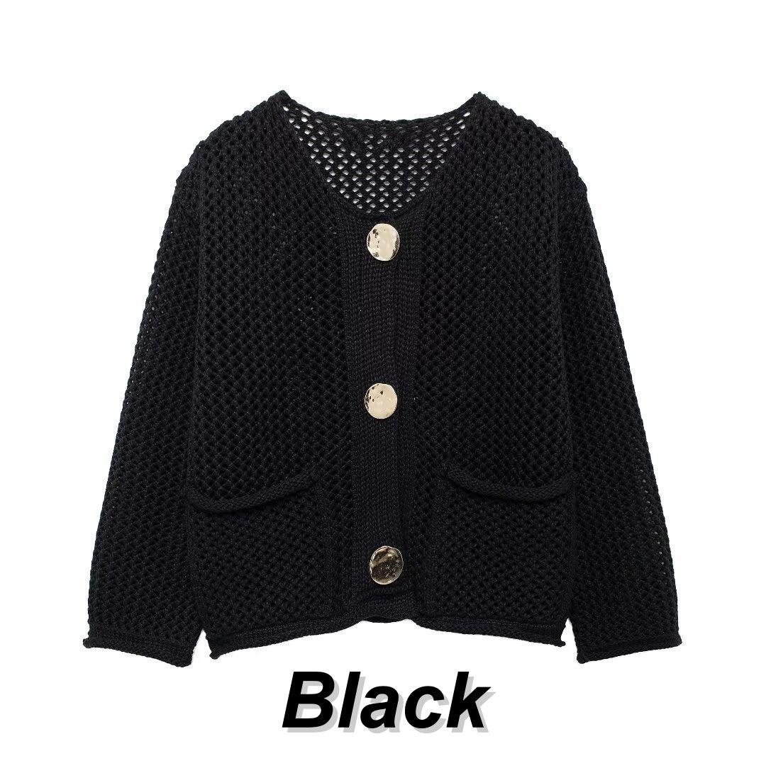 🎅Xmas Sales - 50% OFF🎄Women's Fashion Cut-Out Knitted Cardigan