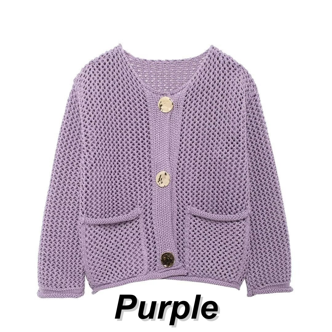 🎅Xmas Sales - 50% OFF🎄Women's Fashion Cut-Out Knitted Cardigan