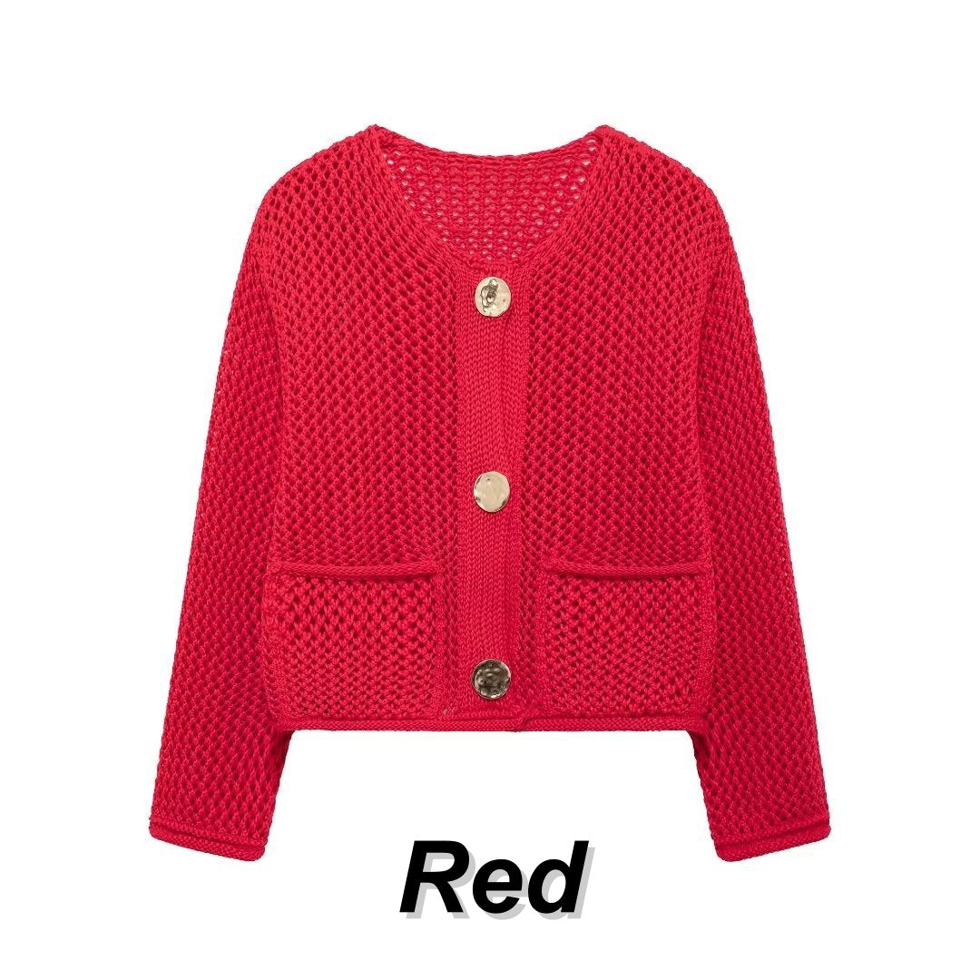 🎅Xmas Sales - 50% OFF🎄Women's Fashion Cut-Out Knitted Cardigan