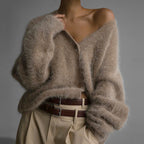 Women's Cozy Fuzzy Knit Cardigan
