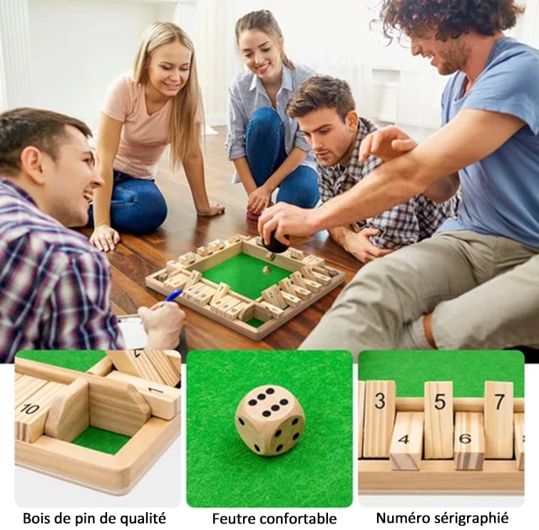 FUN FAMILY GAMES - Shut The Box Board Game
