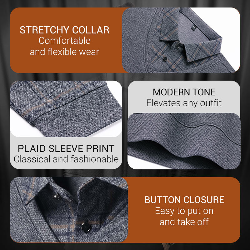 💖50% OFF Limited Sale💖 Men's Faux Two-Piece Long Sleeve Top 👕 – Layered Look, Perfect for Daily/Commute