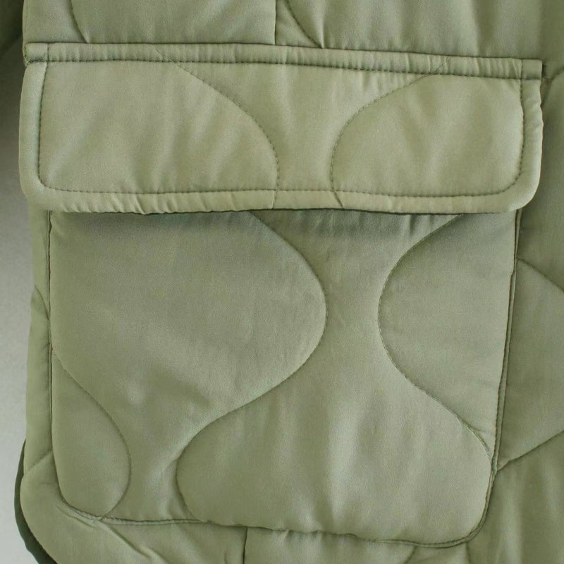 ✨Get 50% off💖Thick Diamond Pattern Curved Hem Jacket