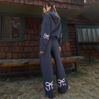 🎅Christmas Specials 56% off Oversized Fashion🎀Women's Bow-Trim Hoodie Set