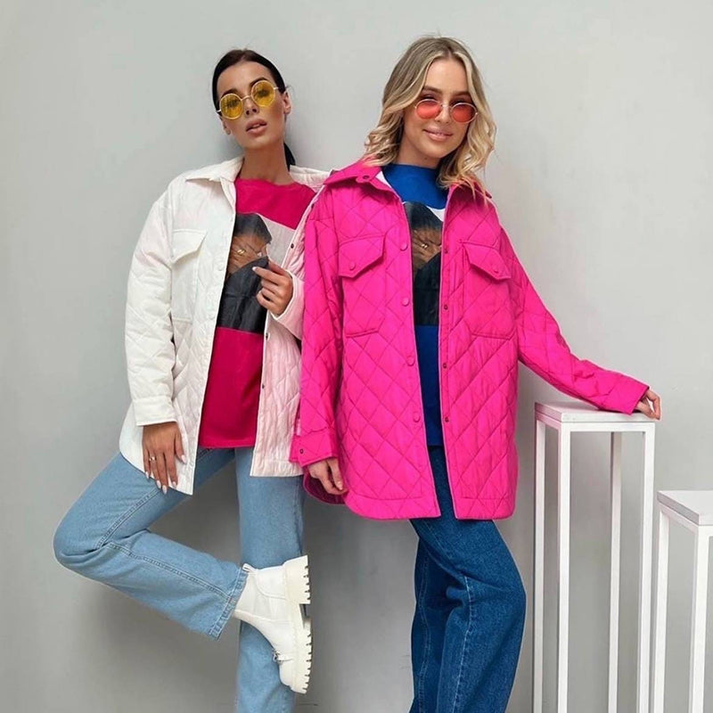 Women's Quilted Lightweight Insulation Jacket with Belt